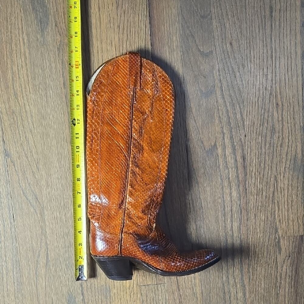 Beautiful Vintage Dan Post Snakeskin Cowgirl Boots - Picture 12 of 12